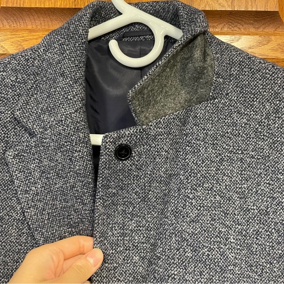 Men’s Wool Blend Herringbone Pea Coat New Never Worn - Picture 8 of 9